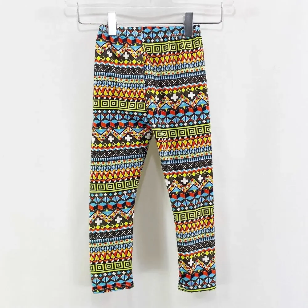 Girls Multicolored Tribal Print Leggings 5T